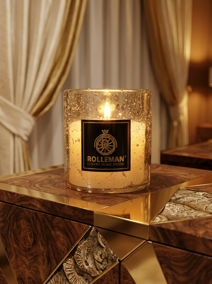 ROLLEMAN® Luxuskerze | Französisches Seeded Glass