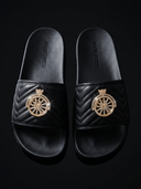 Queen | ROLLEMAN® Dames Slippers Zwart met Strass Embleem