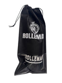 Daniela: Black Slippers with White 3D ROLLEMAN® Logo