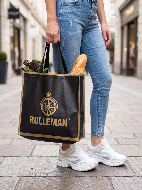ROLLEMAN® Shopper – Zwart/Goud – 47 × 36 × 10 cm