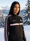Cassandra — ROLLEMAN® Dames Trainingsjasje | Zwart & Soft Blush Pink