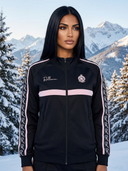 Cassandra — ROLLEMAN® Dames Trainingsjasje | Zwart & Soft Blush Pink