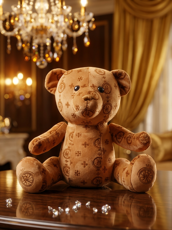 ROLLEMAN® Glam Bear — Luxe Monogram Teddybeer