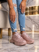 Angelina – Basket rose métallisée à strass