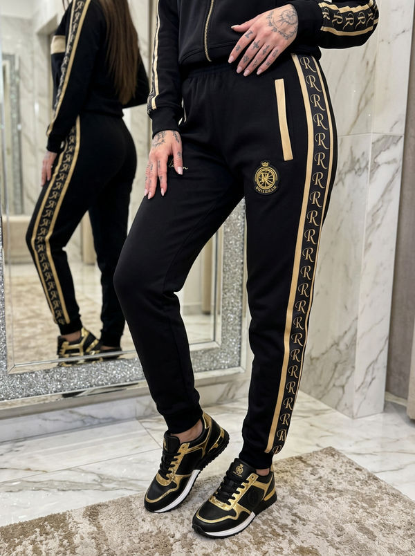 ROLLEMAN® Rosangela Dames Trainingsbroek — Zwart met Ambergoud