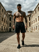 Nero | ROLLEMAN® | Sportshorts | Schwarz/Lavendelblau