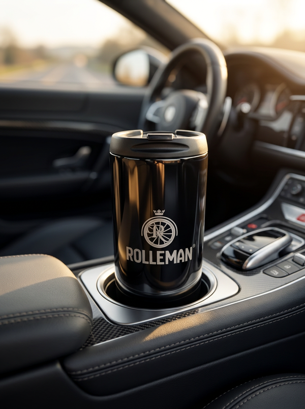 ROLLEMAN® Thermosbeker | Roestvrij Staal | 290ml | Zwart | Wheel