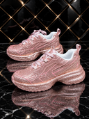 Angelina – Roze Metallic Strass Sneaker