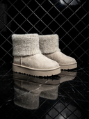 Alisha – Crème Boots met Geribde Boord
