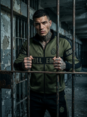 ROLLEMAN® Freddy Heren Trainingsjasje — Army Green met Zwart