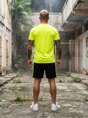 Kuba Premium Sportset Tweedelig - Sneldrogend & Ademend - Neon Geel /Zwart