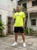 Kuba Premium Sportset Tweedelig - Sneldrogend & Ademend - Neon Geel /Zwart