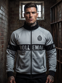 ROLLEMAN® Cash Heren Trainingsjasje – Lichtgrijs met Zwart