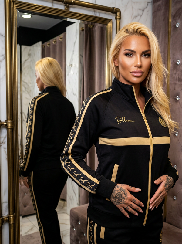 ROLLEMAN® Rosangela Dames Trainingsjasje — Zwart met Ambergoud