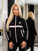 ROLLEMAN® Estefanía Dames Trainingsjasje — Zwart met Heavenly Pink
