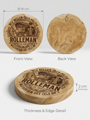 Wij Bellen Geen Politie — ROLLEMAN® | Teak Wandschijf | Lasergravure | Est. 2020