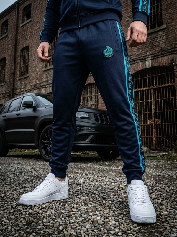 ROLLEMAN Hector Trainingsbroek – Donkerblauw / Turquoise