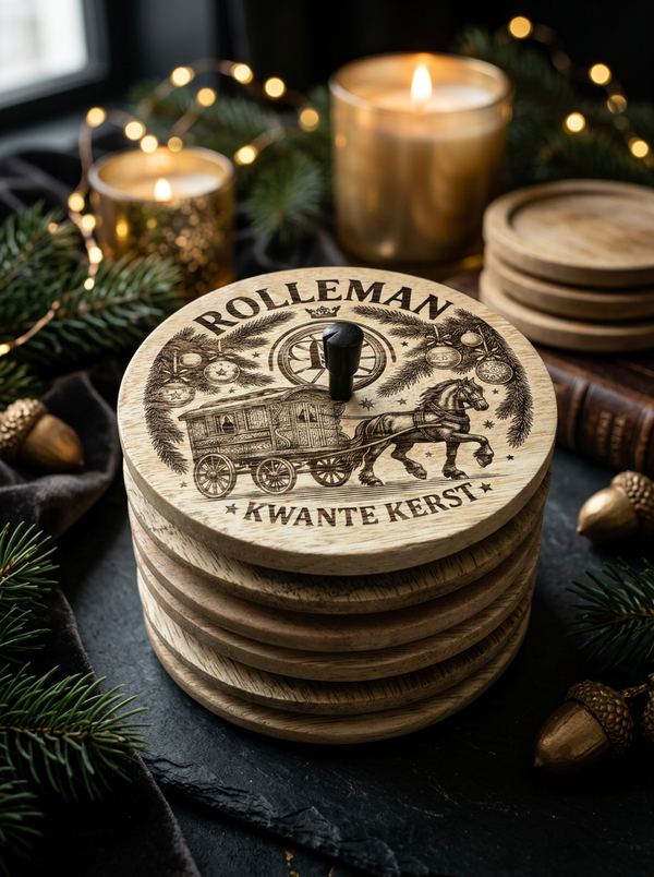 ROLLEMAN® Onderzetters Set | Kwante Kerst | 6-Delig | Limited Edition
