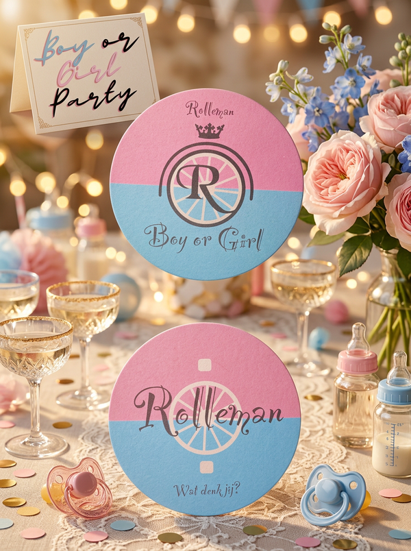100 Untersetzer für Jungen- oder Mädchenpartys – Babyparty – ROLLEMAN®