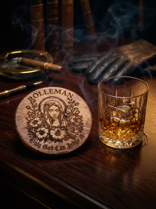 ROLLEMAN® Houten Onderzetter | Maria | Only God Can Judge Me | Limited Edition