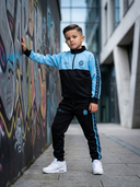 Zeno Tweedelig Trainingspak voor Kinderen — Zwart met Turquoise