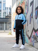 Zeno Tweedelig Trainingspak voor Kinderen — Zwart met Turquoise