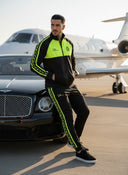 Dritan Zweiteiliger Trainingsanzug für Herren – Schwarz mit Neongelb