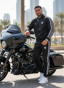 Shkelzen Zweiteiliger Trainingsanzug für Herren – Schwarz mit Weiß