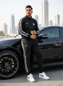 Shkelzen Zweiteiliger Trainingsanzug für Herren – Schwarz mit Weiß