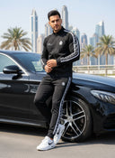 Shkelzen Zweiteiliger Trainingsanzug für Herren – Schwarz mit Weiß