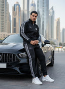 Shkelzen Zweiteiliger Trainingsanzug für Herren – Schwarz mit Weiß