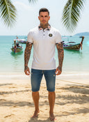 Lorenzo Wit Korte Mouw Polo Shirt voor Heren