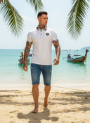 Lorenzo Wit Korte Mouw Polo Shirt voor Heren