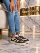 Romina Marron – Basket Strass à Semelle Compensée
