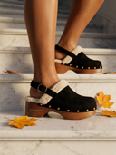 ROLLEMAN® Clogs Dames | Zwart | Faux Shearling