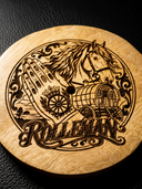 ROLLEMAN Mangohout Onderzetters | Exclusief Gegraveerd Artwork | Set 6-delig