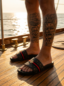 Salvatore: Luxusslipper mit goldfarbenem 3D ROLLEMAN® Logo | Limitierte Auflage