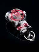 ROLLEMAN® Mini Bokshandschoen Sleutelhanger | Wit Leopard | Rood Logo