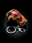 ROLLEMAN® Mini Bokshandschoen Sleutelhanger | Bruin Leopard | Rood Logo