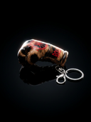 ROLLEMAN® Mini Bokshandschoen Sleutelhanger | Bruin Leopard | Rood Logo
