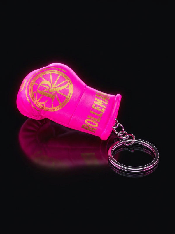Femme Fatale Glove Mini Glove Sleutelhanger met ROLLEMAN Wiel Logo | Hot Pink