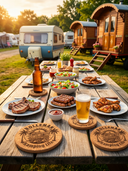 ROLLEMAN® Kamping Life Onderzetters Set | Woonwagen Design | 6-Delig