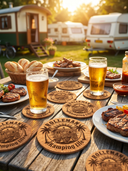 ROLLEMAN® Kamping Life Onderzetters Set | Woonwagen Design | 6-Delig