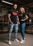 ROLLENMAN 922: Schwarzes T-Shirt mit rotem und schwarzem Aufdruck