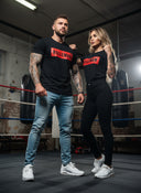 ROLLENMAN 922: Schwarzes T-Shirt mit rotem und schwarzem Aufdruck