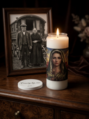 Lux Memoria | ROLLEMAN® | Devotiekaars Wit | 216 Uur Brandtijd