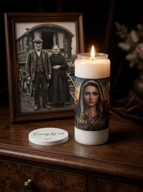 Lux Memoria | ROLLEMAN® | Devotiekaars Wit | 216 Uur Brandtijd