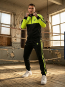 Bojan Two-Piece Tracksuit Men - Black with Neon Yellow