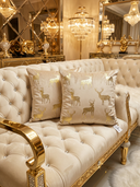 ROLLEMAN® Luxe Sierkussen | Gouden Rendieren | 45x45 cm