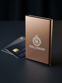 ROLLEMAN® Aluminium Pashouder — Pop-up | RFID-bescherming | Roze & Brons Goud